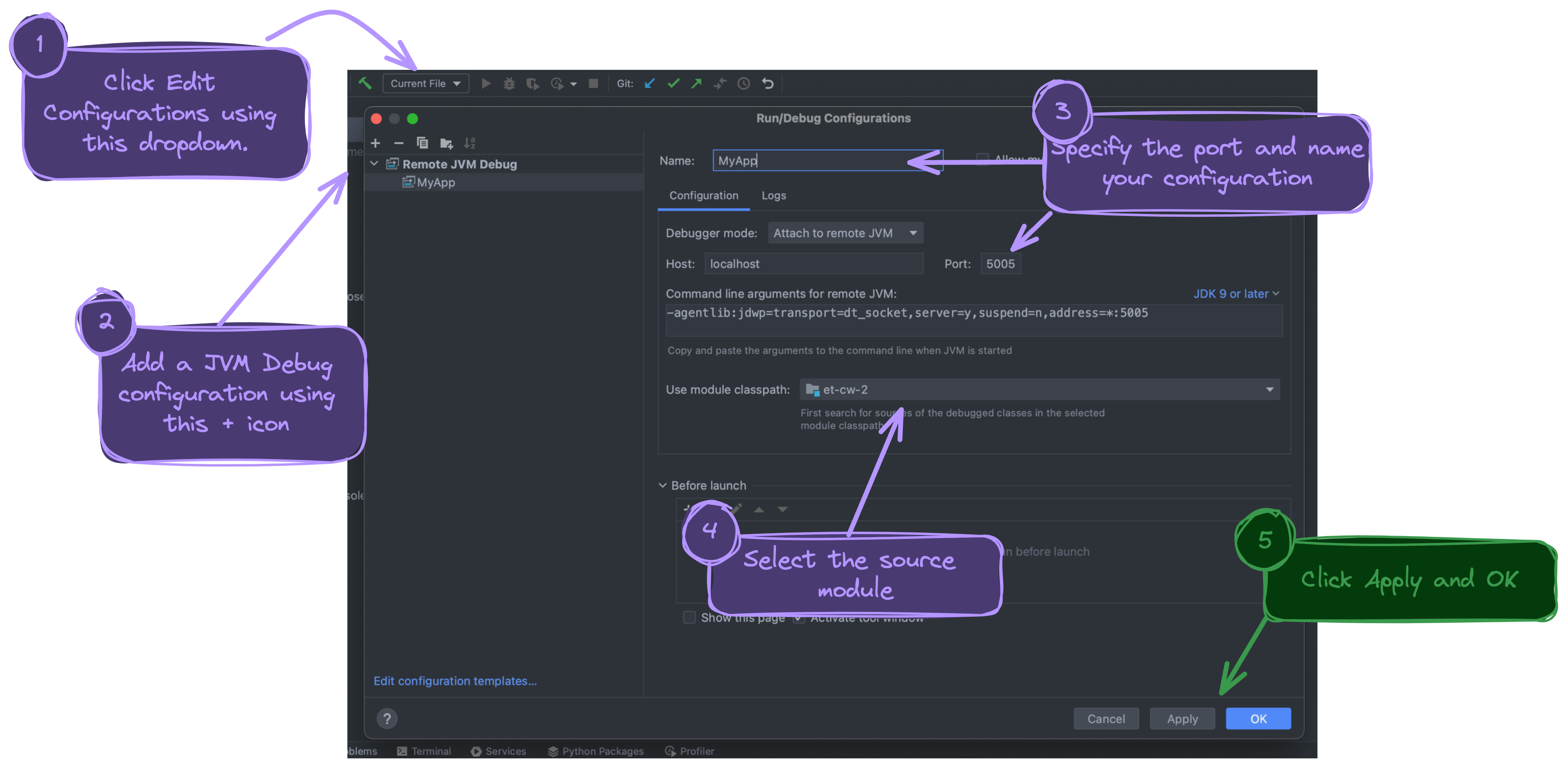 IntelliJ IDEA remote debugger configuration steps