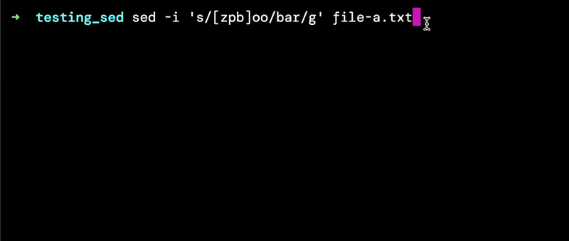 Running sed with the -i flag